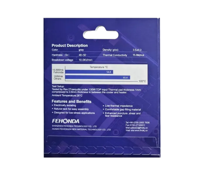 Термопрокладка FEHONDA — 15 Вт/мК / 85×45 мм / 0.75 мм — фото 2